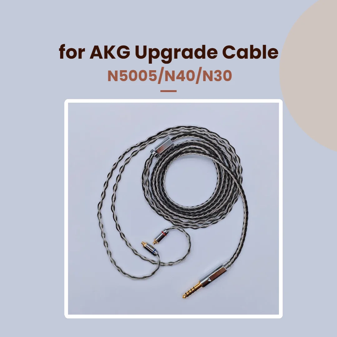 

8-Core Silver-Plated OCC Audio Cable for AKG N5005, N40, N30 Headphones upgraded cable 2.5mm, 3.5mm, 4.4mm Balanced with Mic