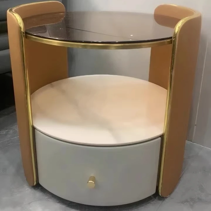 Modern Luxury Solid Wood Nightstand Eco-Friendly Storage Furniture Bedroom Living Room 2 Drawers Factory