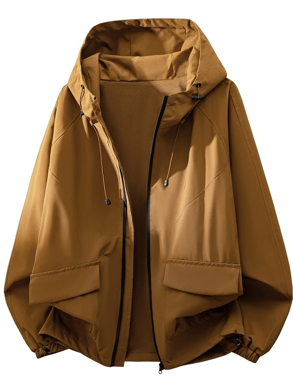 

ex Loose Fit Waterproof Windproof Tee-Proof Jaet Outdoor Cycling very Matching Hooded Polyester Fce Lined Jaet