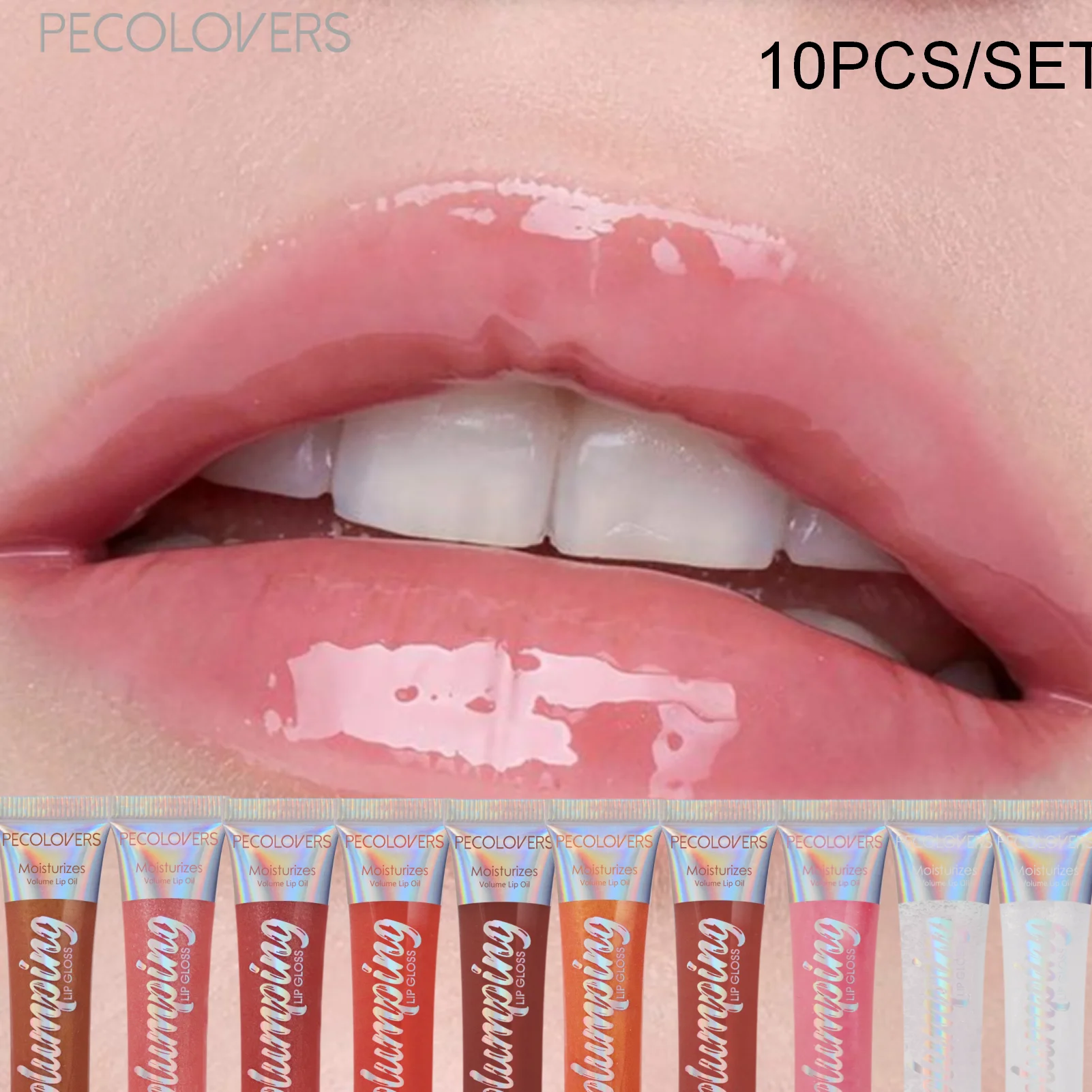 10PCS/SET Lip Jelly Essence Lipstick Lip Gloss Water Mirror Lip Gloss Lipstick Tender Red Makeup Moisturizing Nude Lipgloss