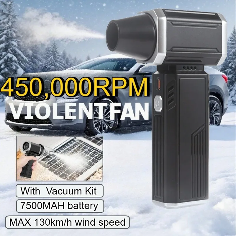

450000RPM Strong Winds 54m/s Violent Fan Brushless Turbo Jet Fan 6000MAH Powerful Air Blower Vacuum Dust Cleaner Type-C Charging