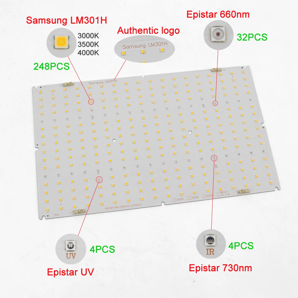 Imagem -02 - Samsung-dimmable Led Cresce Painel de Luz Espectro Completo 240w Driver Meanwell Anos de Garantia Lm301h 2024