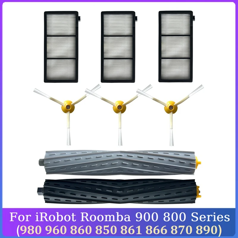 

Replacement Parts for iRobot Roomba 900 800 Series, 980 960 860 850 861 866 870 890 Vacuum Main Side Brush Hepa Filter