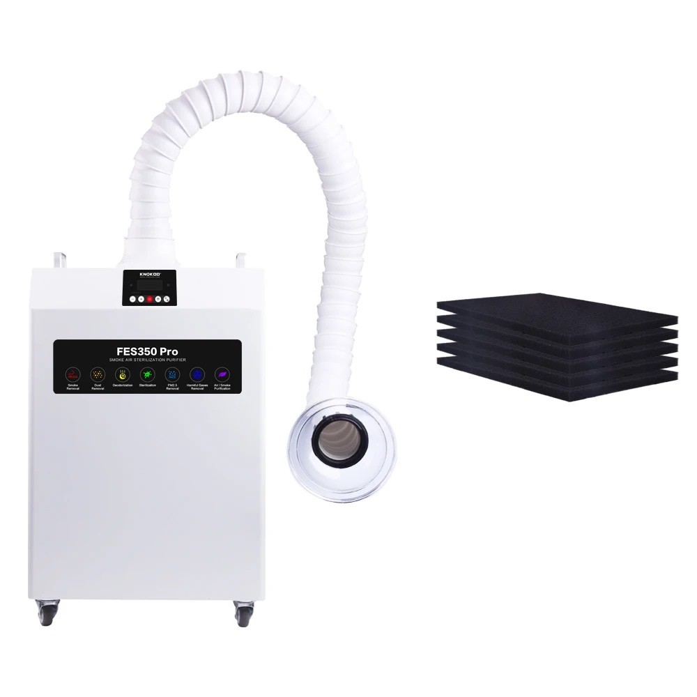 350W Fume Extractor FES350 Pro Droplets Soldering Laser Absorber Minor Surgery Dental Suction with Sterilization UV-C Lamp