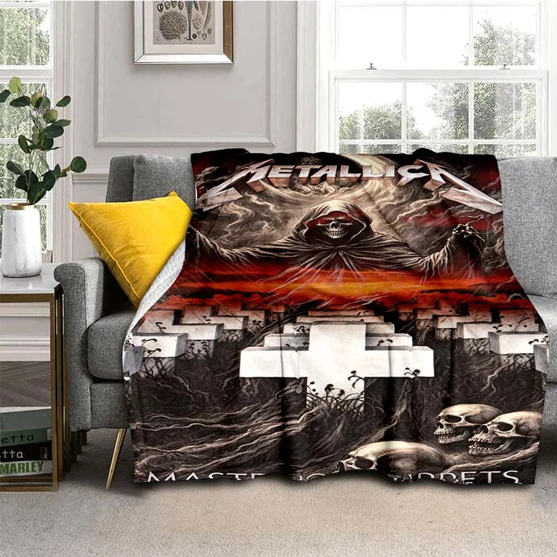 HEAVY-METAL-BAND-M-METALLICA Super Soft Throws Blanket,Warm Cozy Blanket for Kids,Sofa,Couch,Bedroom,Living Room,Travel,Hiking