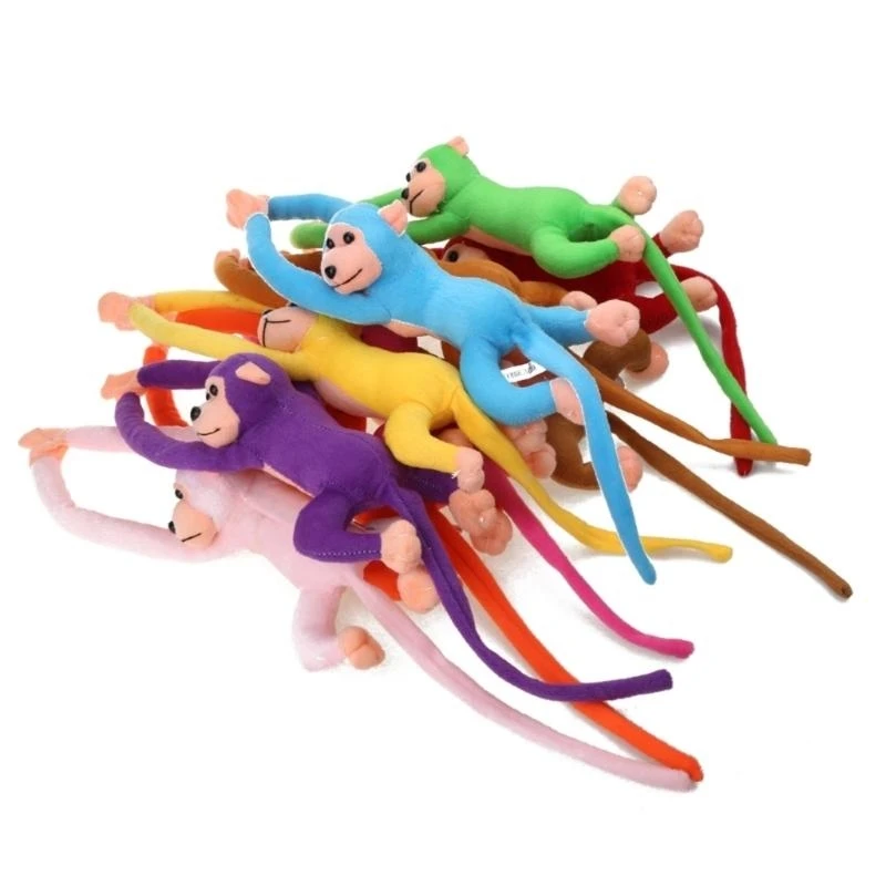 Q0KB Brinquedo pelúcia para crianças desenho animado Gibbon Monkey Armado Doll pelúcia penduramento para garotas do