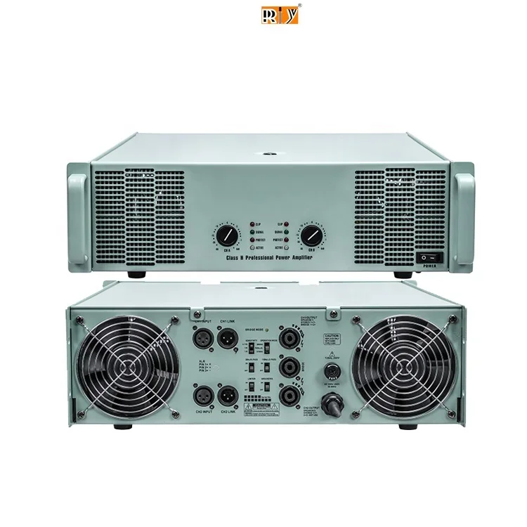 

39.2 Amp CA Amplifier Green Panel 3U 2 Channel Class H Amplifiers Audio Outdoor Performance Professional Power Amplifier