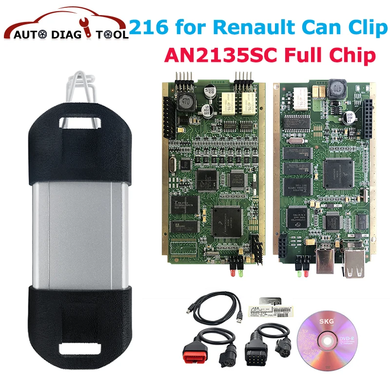 V216 Can Clip For Renault AN2135QC Full Chips With Sticker CYPRESS AN2131QC Godel OBD2 Scanner For Renault Can Clip 1998-2022