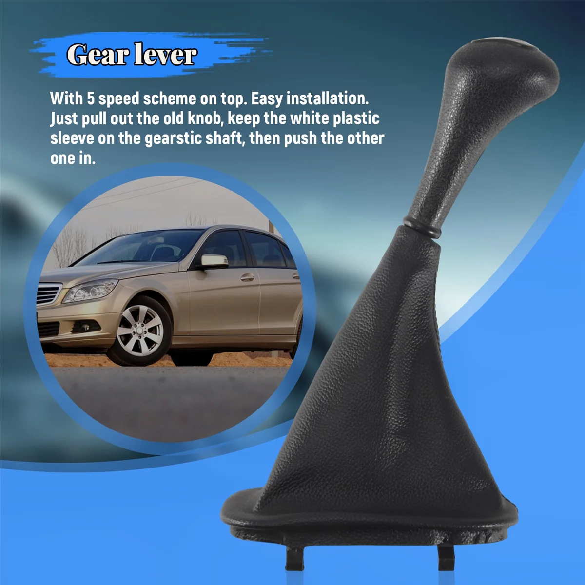 Pommeau de levier de vitesse GaClaBoot pour Mercedes Benz, couvercle de boîtier, 5 vitesses, C, E, classe S, W124, S124, W126