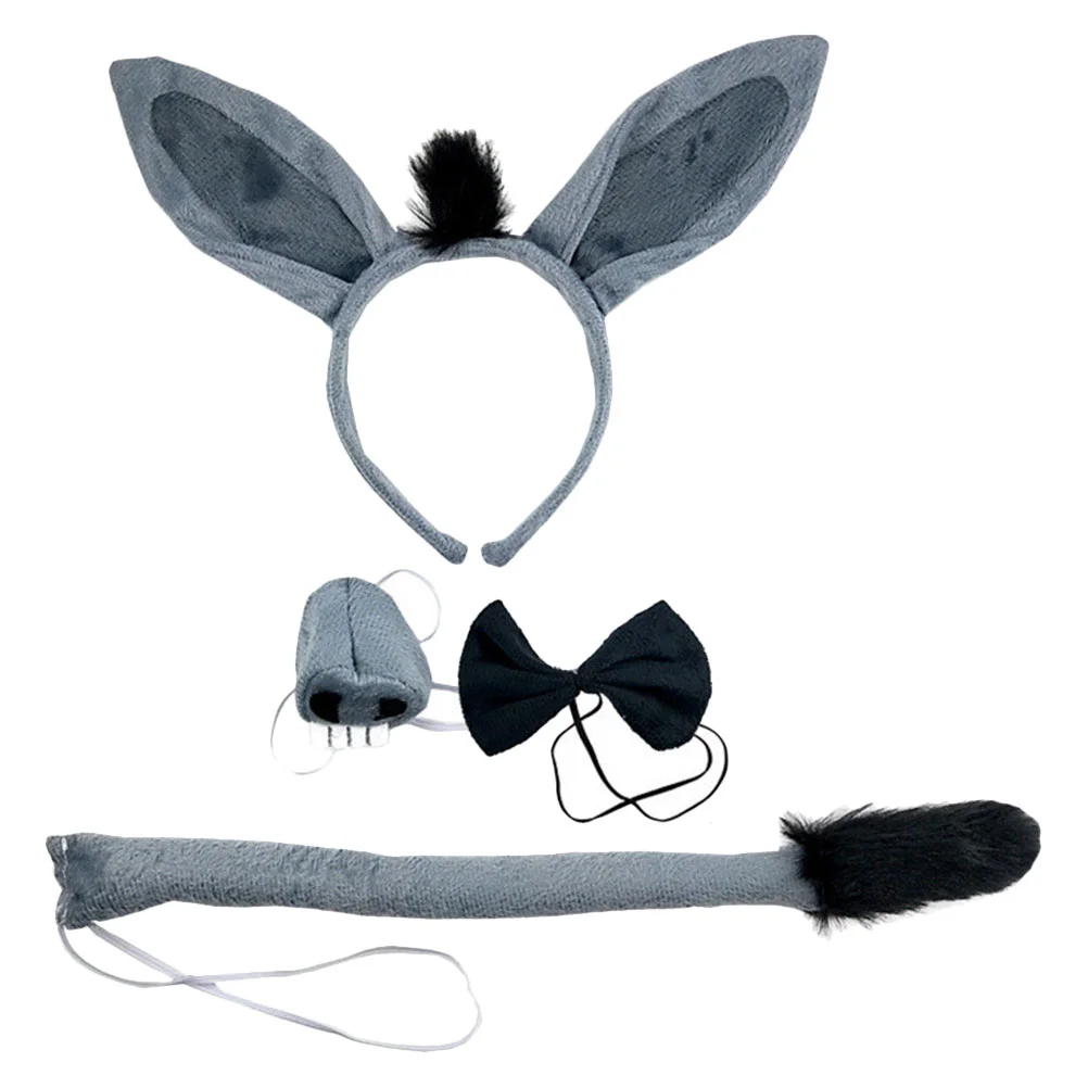 

Donkey Headband Bowtie Decorative Tail Tails Cosplay Prop Costume Headgear Nose Kit