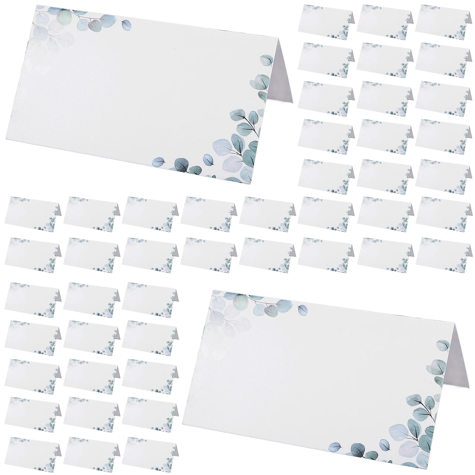 

50Pcs Foldable Greenery Place Cards Paper Table Placecards for Wedding Birthday Event Name Cards Party Seat Card