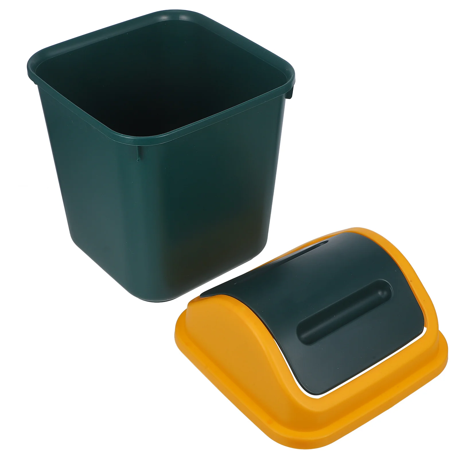 

Flipping Lid Trash Can 10L Practical Space-Saving Design for Home Kitchen Bathroom Trash Bin Waste Bin with Lid