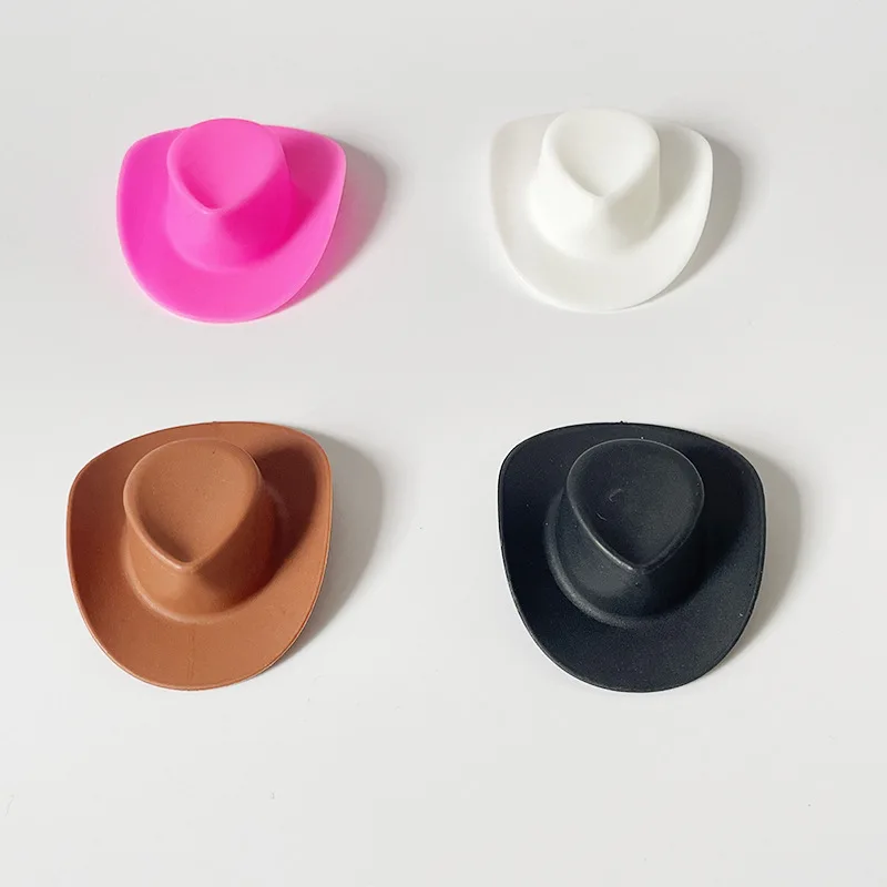 10Pcs Fashion Pink White Brown Mini Cowboy Doll Hat For Girls Dolls Accessories Kids Toys Gifts (Small for Barbie)