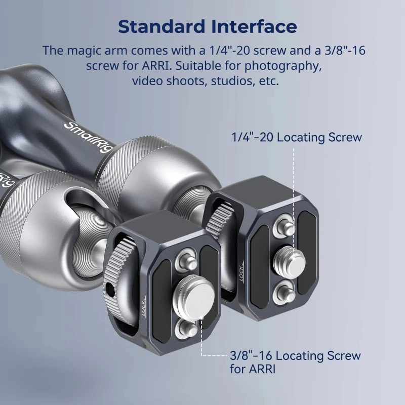 Brazo mágico SmallRig 4899 (7 ") con tornillo de localización ARRI y carga de tornillo de 1/4"-20, aleación de aluminio de 3,5 kg para monitores, luces y micrófono
