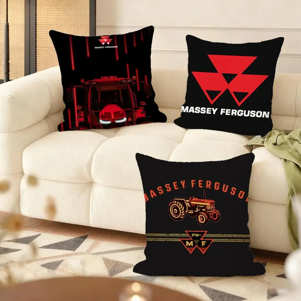 M-Massey F-FergusonS Cushion Cover Soft Plush Throw Pillow Cover | Double-Sided Printed Cushion Case | Cozy Sofa & Home Decor