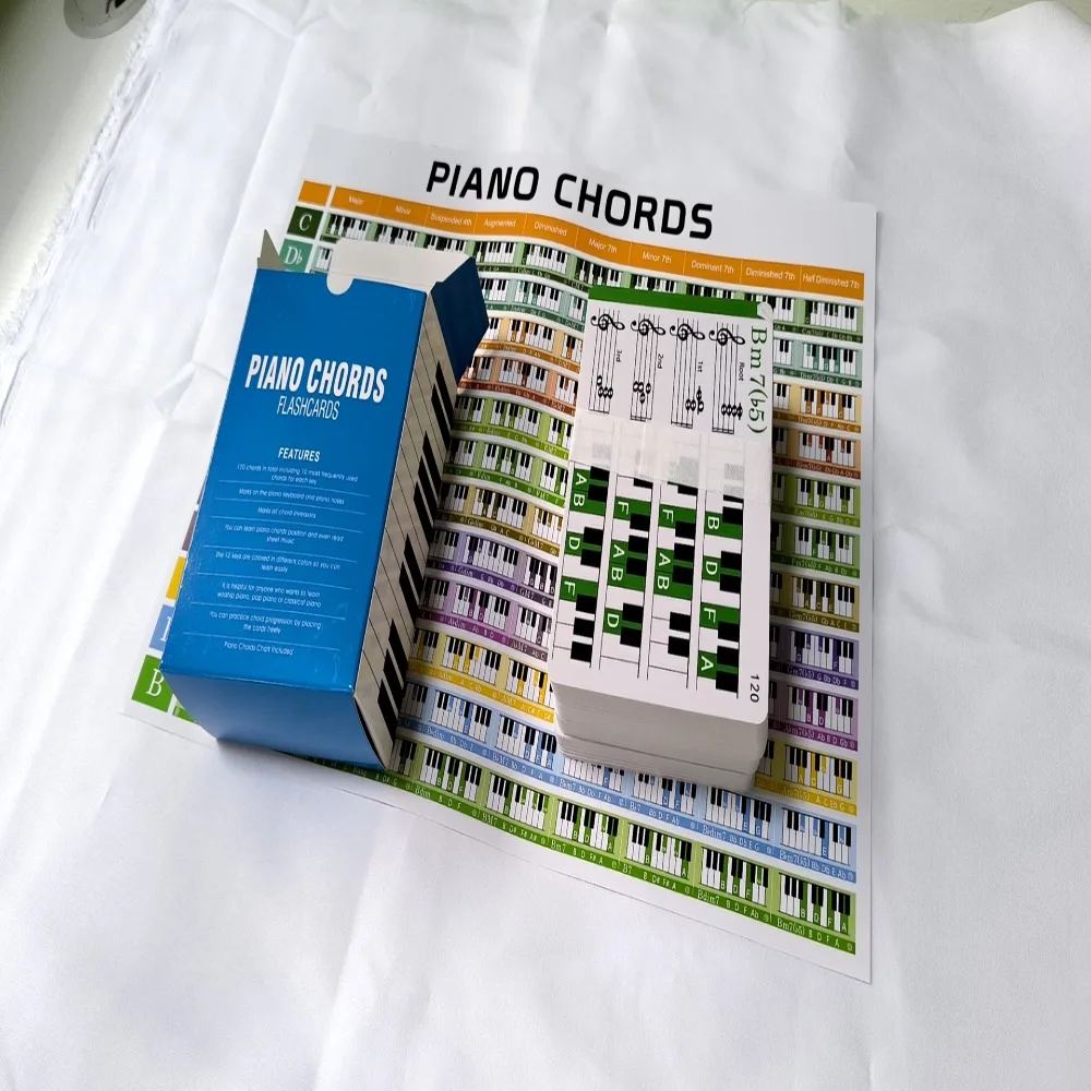 Durable Copperplate Paper Piano Chord Cards Color Coded Color Coded Cards Piano Chords Chart For Piano Beginners