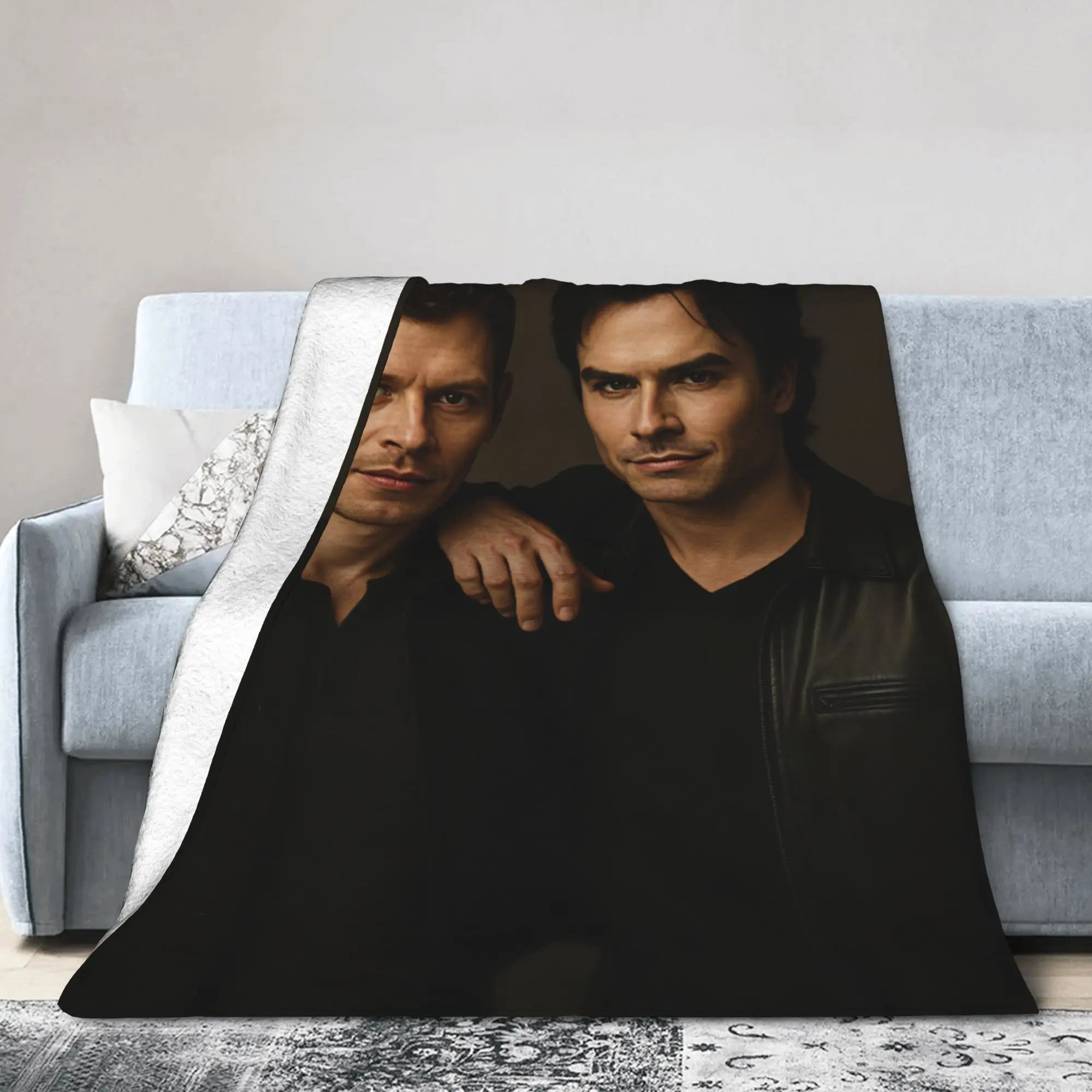 Damon Salvatore Brothers Studio Blanket Soft Comfortable Plush Bedding Throws For Bedroom Travel Flannel Bedspread Bed Cover