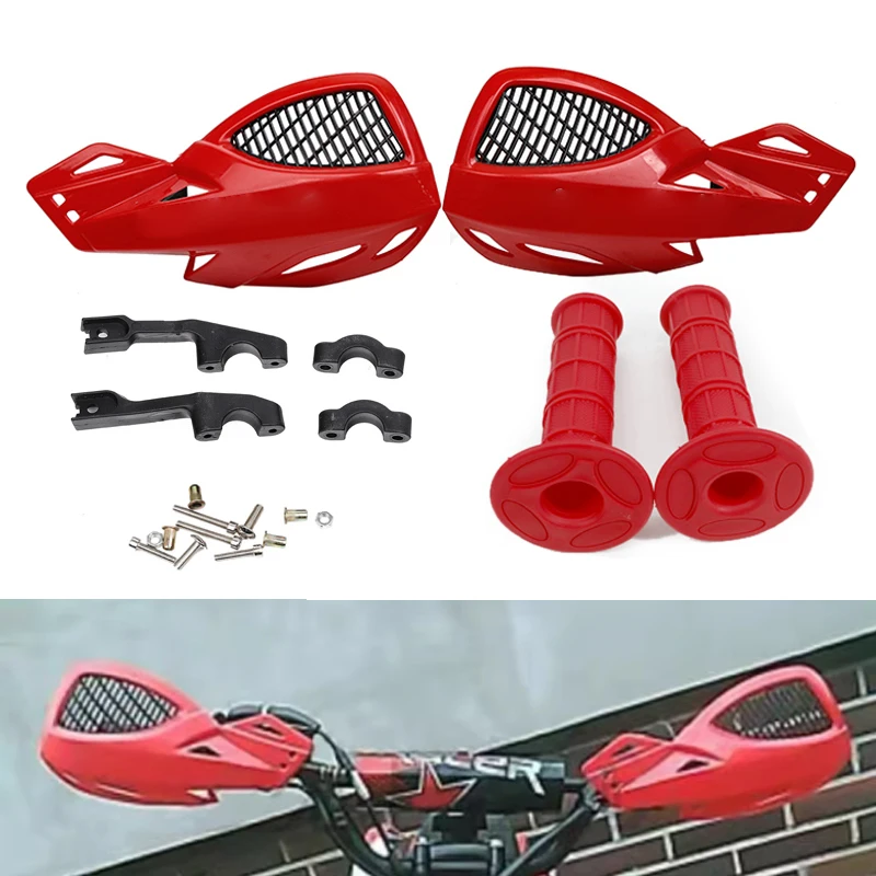 Motorcycle Handguards Shield Protector 7/8" Handle Bar Grips For HONDA CR125R CR250R CRF150R CRF250R CRF250X CRF450R CRF450X