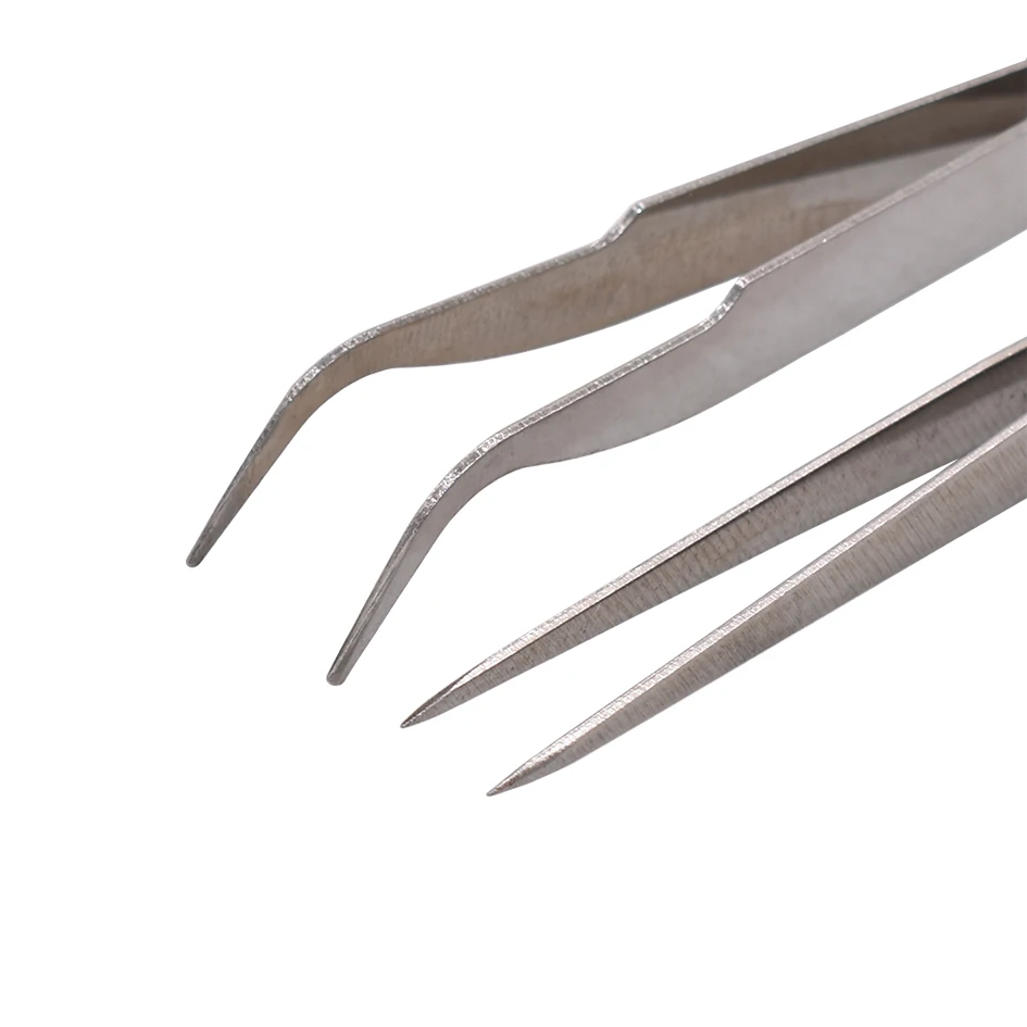 Wholesale Cheapest 2pcs / set Straight Tweezers Bend Tweezers with Yellow Package ST-11 ST-15 2 in 1 Tweezer kit 120set/lot