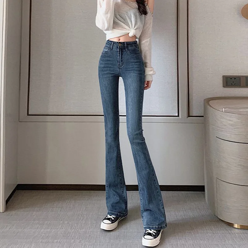

Girls Jeans Woman High Street Vibe New European Style Trendy Black Denim Fashionable Unique Oversized Long Blue Gray Dark Ladies