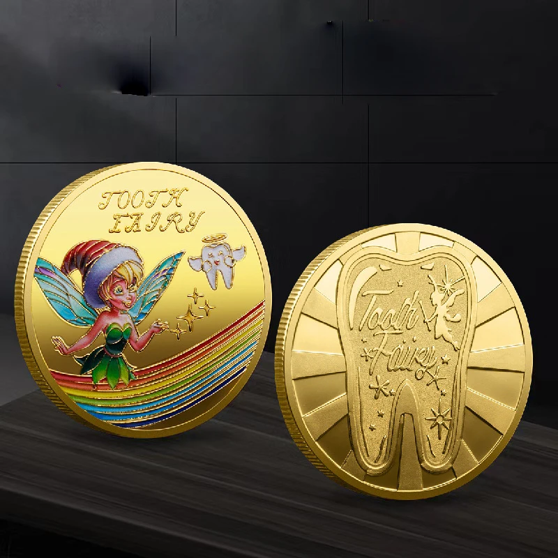 Tooth Fairy Commemorative Coin Collection Coins Souvenir Cartoon Birthday Gift