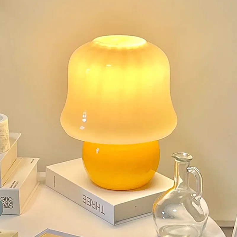 

LED Mushroom Bedroom Bedside Table Lamp Study Read Living Room Desktop Lighting Atmosphere LED Lamps Girl Gift Room Decoration