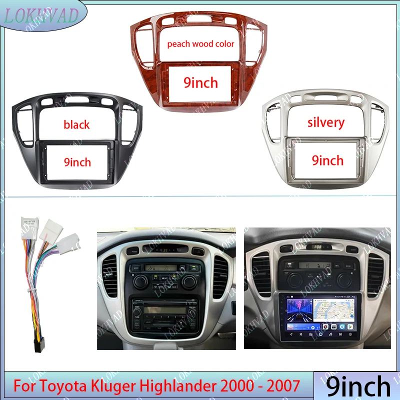 For 2000-2007 TOYOTA HIGHLANDER 9INCH Car dvd radio Android Host speaker decoder cd MP3 MP5 fascia audio video frame Radio panel