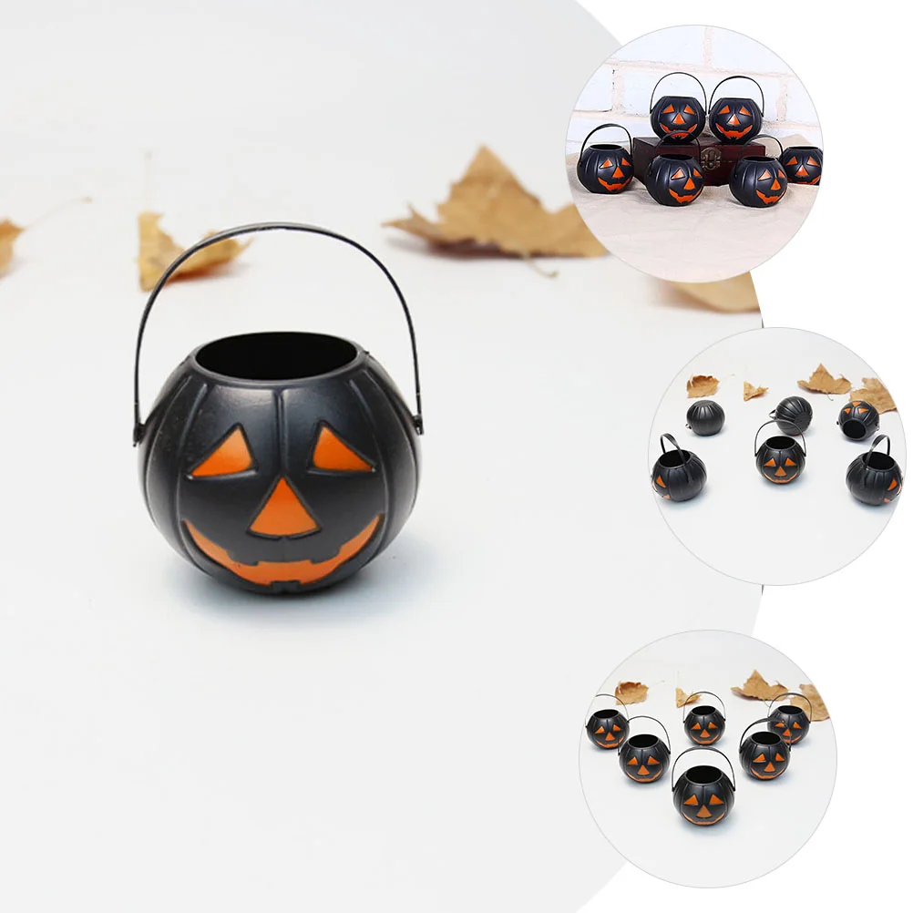 2-delige Halloween Heksenketel Pompoen Emmer Snoeppot Plastic Koekjescontainer