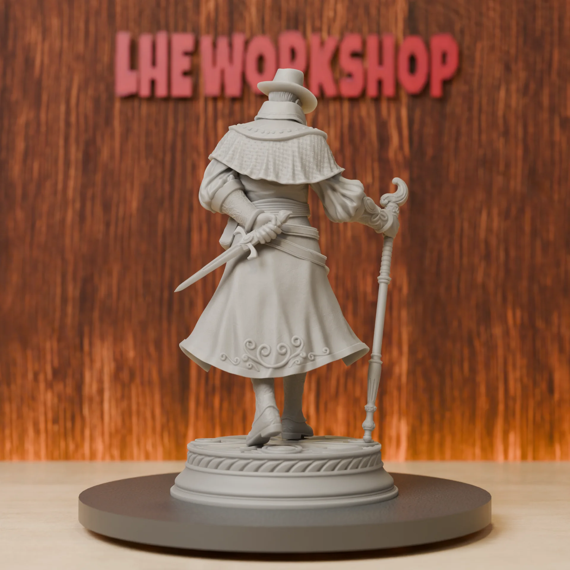 Victorian Wizard Miniatures | 28mm-75mm | Resin 3D Printed DND Pathfinder Mini | Unpainted Grey