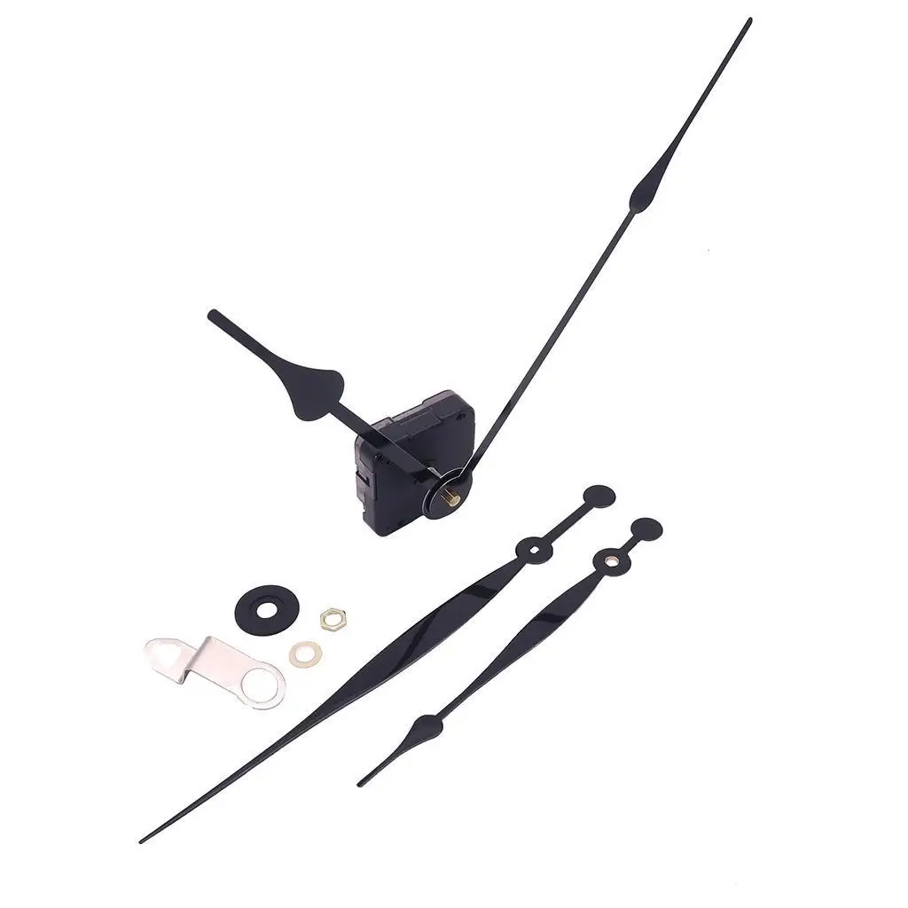 DIY Wall Clock Accessory Quartz Movement Kit Large Shaft with Metal Hands for Big Diameter Clocks Home Repair