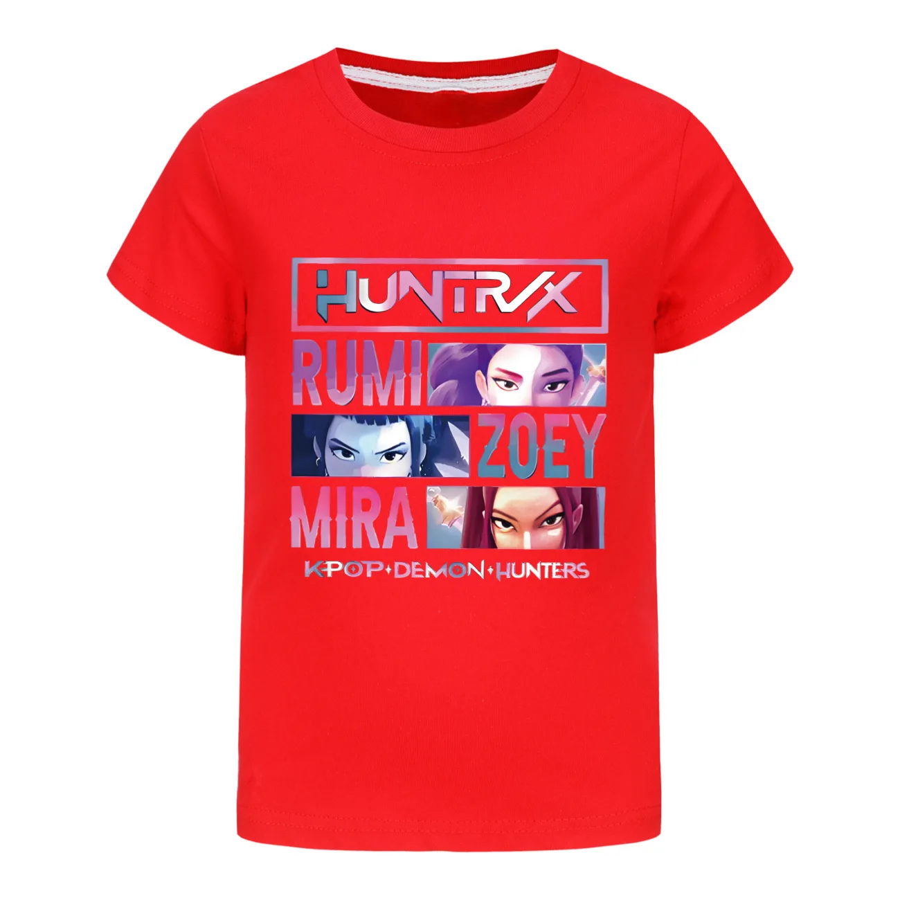 KPop شيطان الصيادين Huntrix تي شيرت الصيف الفتيان الفتيات القطن قصير الأكمام عادية تيز ملابس الطفل الاطفال التي شيرت بلوزة مستديرة العنق 4931