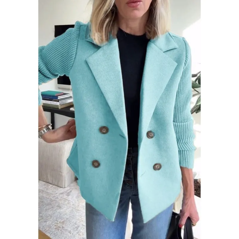 Cappotto da donna elegante stile urbano pendolare 2025 Cappotto da donna versatile da ufficio a maniche lunghe doppiopetto con colletto primaverile
