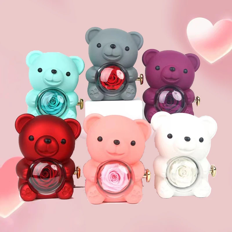 925 Sterling Silver Custom Photo Projection Pendant Necklace With Colorful Bear Cute Gift Box Valentine's Day Birthday Popular - Image 3