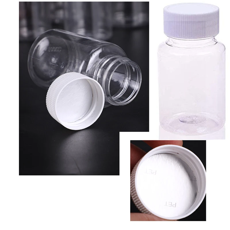 5Pcs Lege Plastic Pet Geneeskunde Pil Fles Container Effen Poeder Geneeskunde Chemische Flessen 15Ml/20Ml/30Ml/50Ml/60Ml/80Ml/100Ml