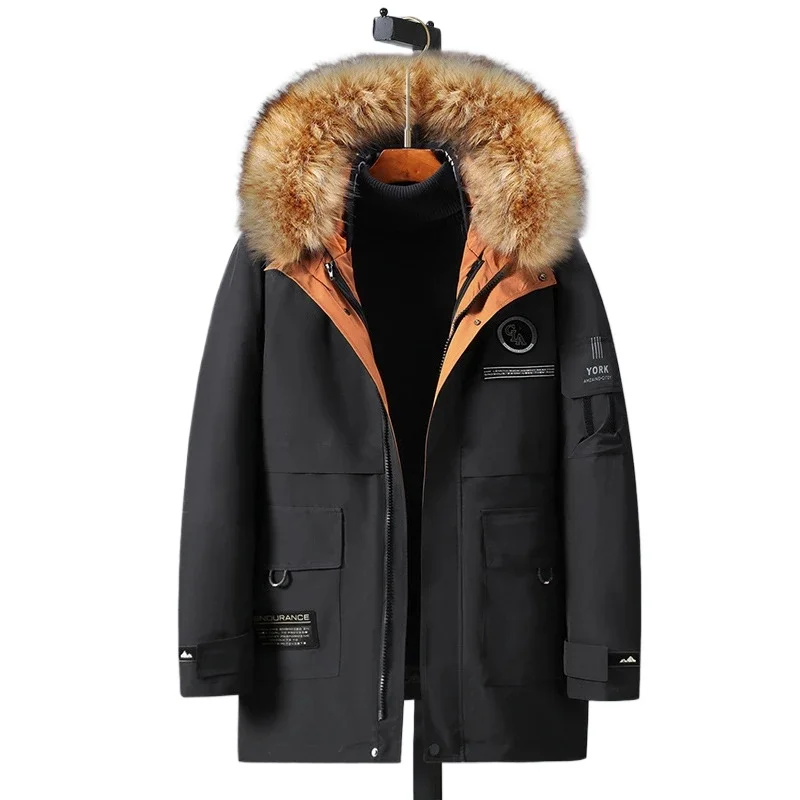 

Большие размеры 10XL, парки, зимние куртки с меховым воротником, мужская куртка, утепленные теплые пальто с капюшоном, мужская верхняя одежда, куртка со съемной подкладкой