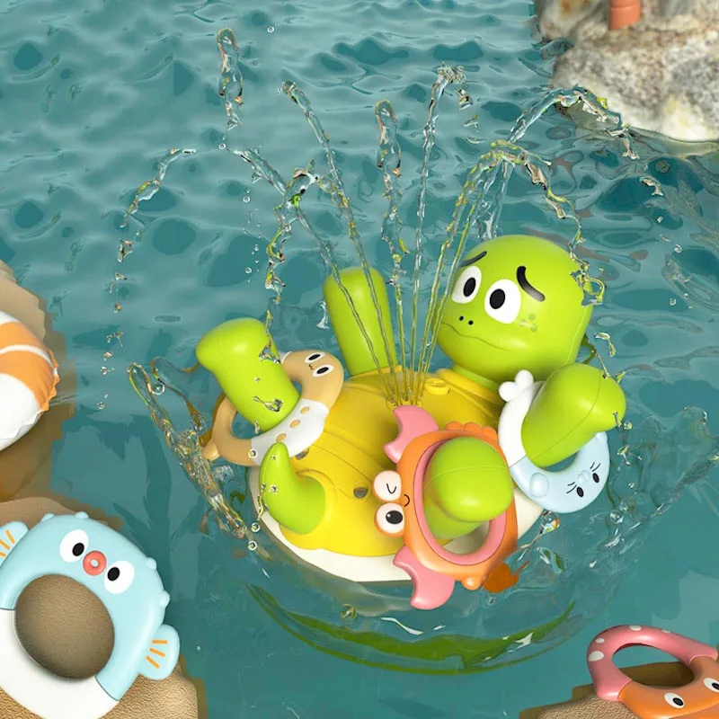 Bathtub Turtle Electric Water Spraying Rotating Turtle Set Toy Splash Bath Toys Cute Swimming Turtle Toys Bathtub Toys for Kids