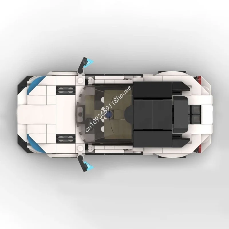 338 قطعة MOC أستون مارتن فانكيش زاجاتو الأبيض نموذج بناء هدية الكريسماس كتل لعبة العمارة تجميع لتقوم بها بنفسك الطوب الإبداعي #4
