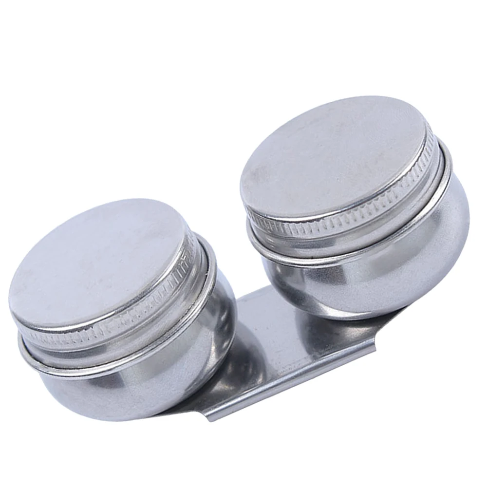 

Container Oil Painting Double Pot Stainless Steel Caddy for Brush Cleaner Rinse Cup
