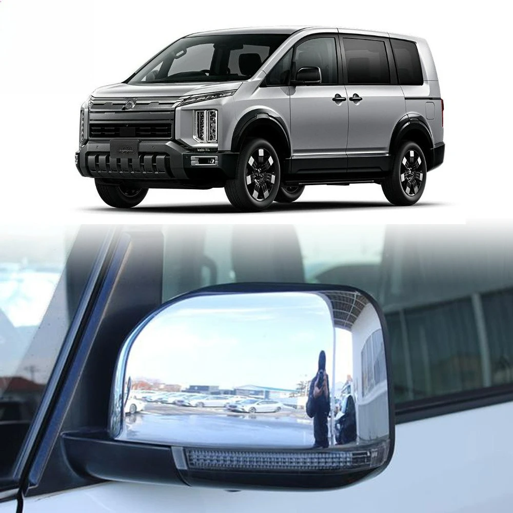 For Mitsubishi Delica D:5 2020 2021 Side Mirror Cover Rear View Overlay Lamp Chrome Car Styling