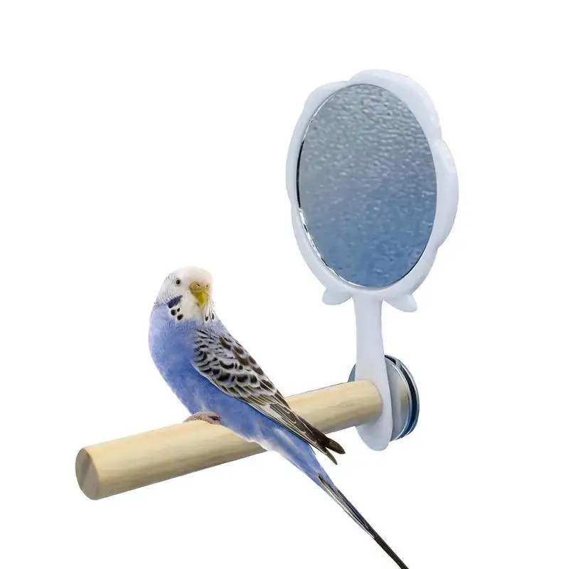 Bird Cage Mirror Bird Cage Accessories For Cockatiels Bird Mirror Standing Stick Interactive Play Toys For Small Budgies