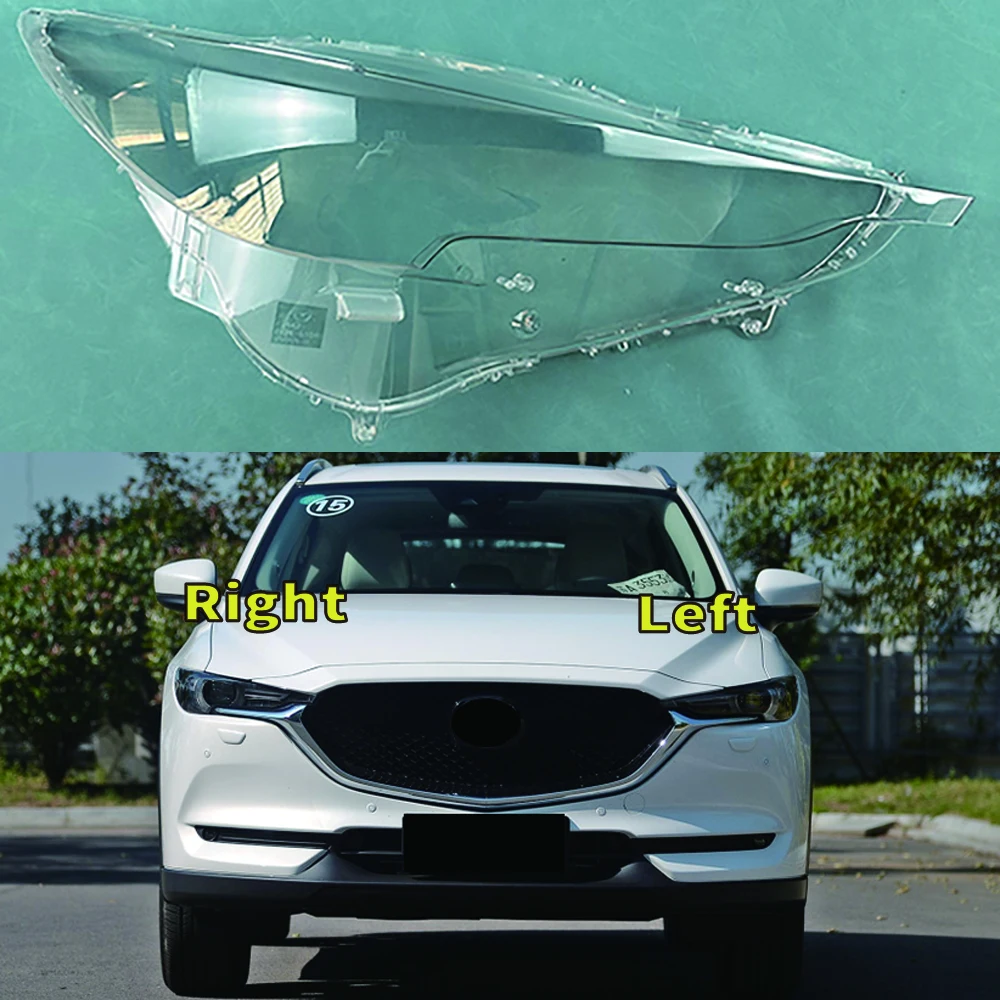 For Mazda CX-5 2017 2018 2019 Transparent Lampshade Front Headlight Shell Headlamp Cover Lens Plexiglass Auto Replacement Parts