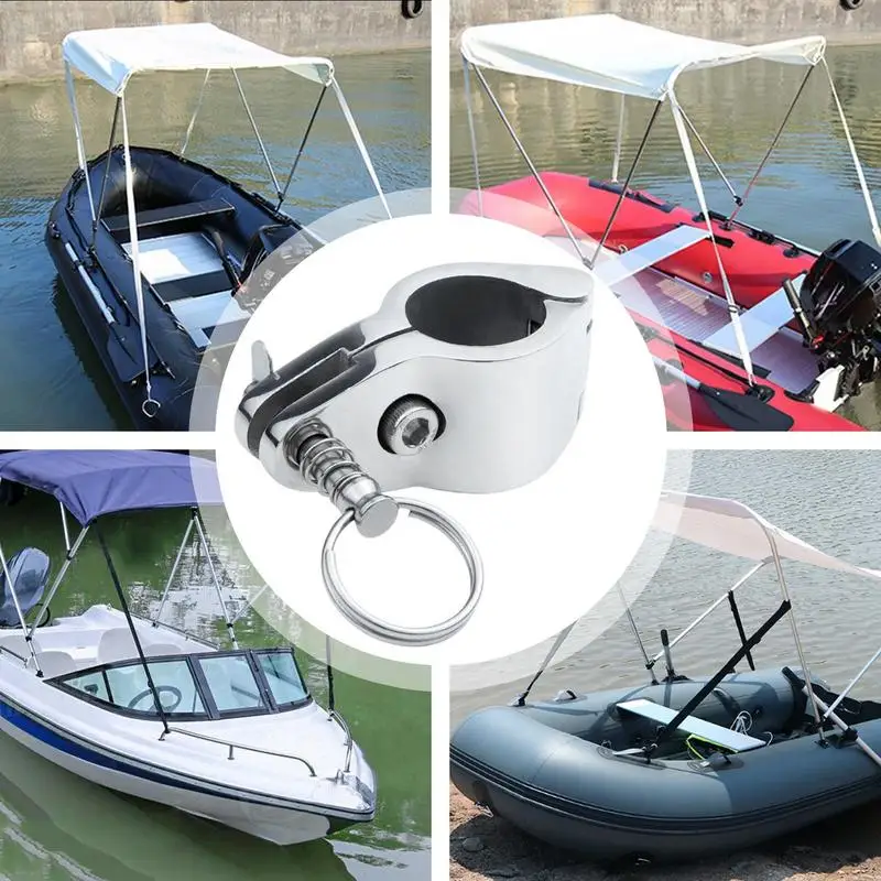 Bimini Top Hardware Bimini Jaw Clamp Slides Hinged Hinge Rail & Jaw Clamp Slides Hinged Quick Release Pin Sturdy Boat Awning &