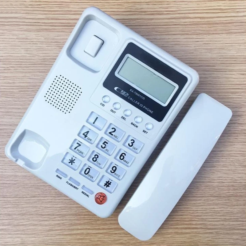 Desktop Corded Telephone Home Fixed Phone Landline Telephone Big Buttons Speakerphone Caller Identification LCD Backlit