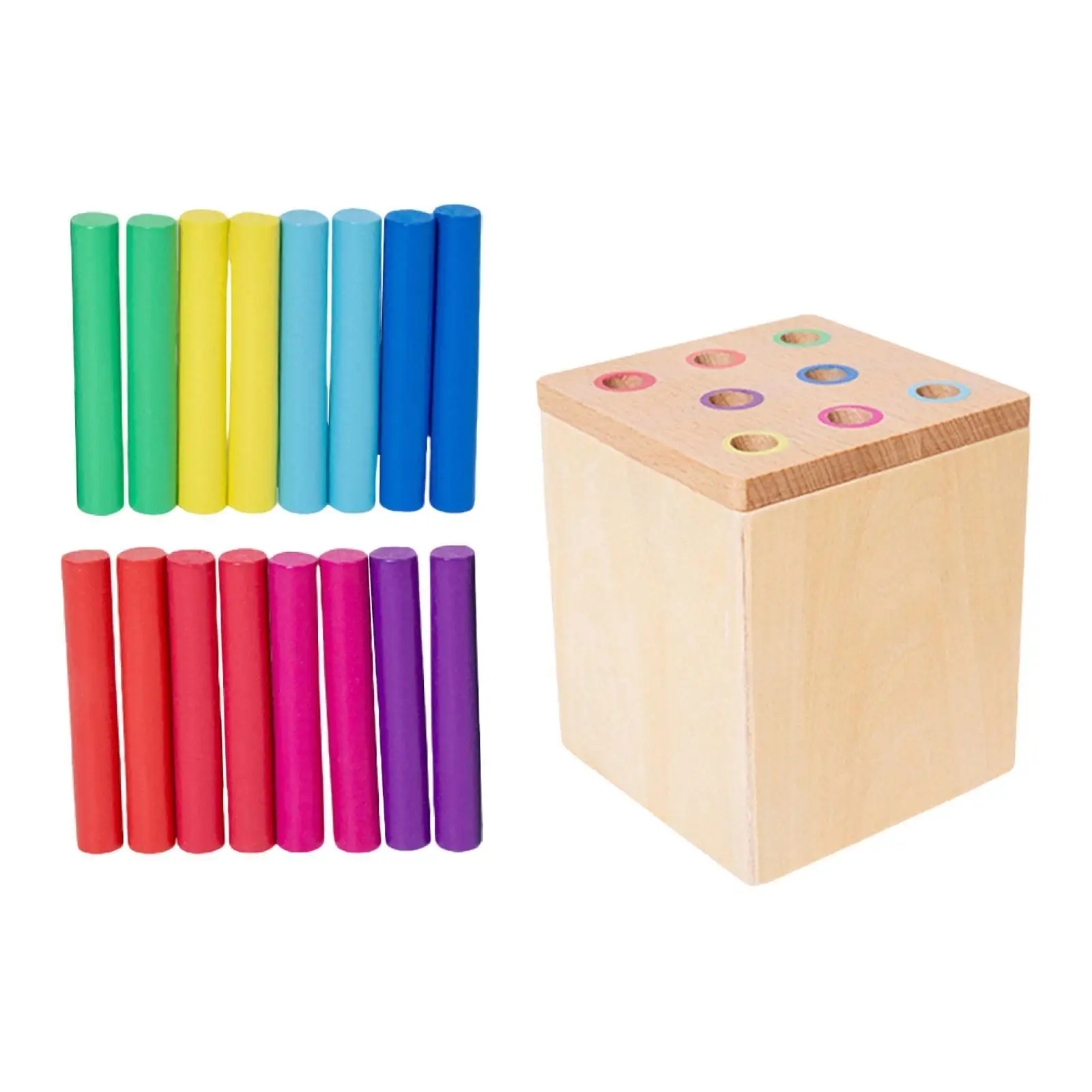 Preschool Wooden Color Shape Matching Toy Fine Motor Puzzle Game for Children’s Educational Learning and Skill Building
