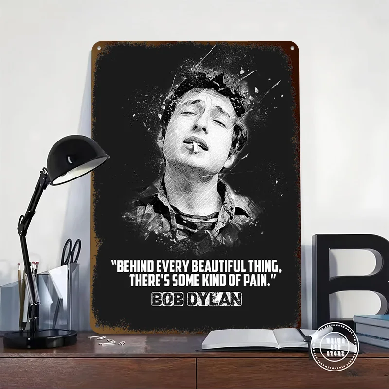 Bob Dylan Poster Retro 3D Printed Metal Signs Customized Wall Hanging Gift for Tin Sign Home Decoration Room Accessories House