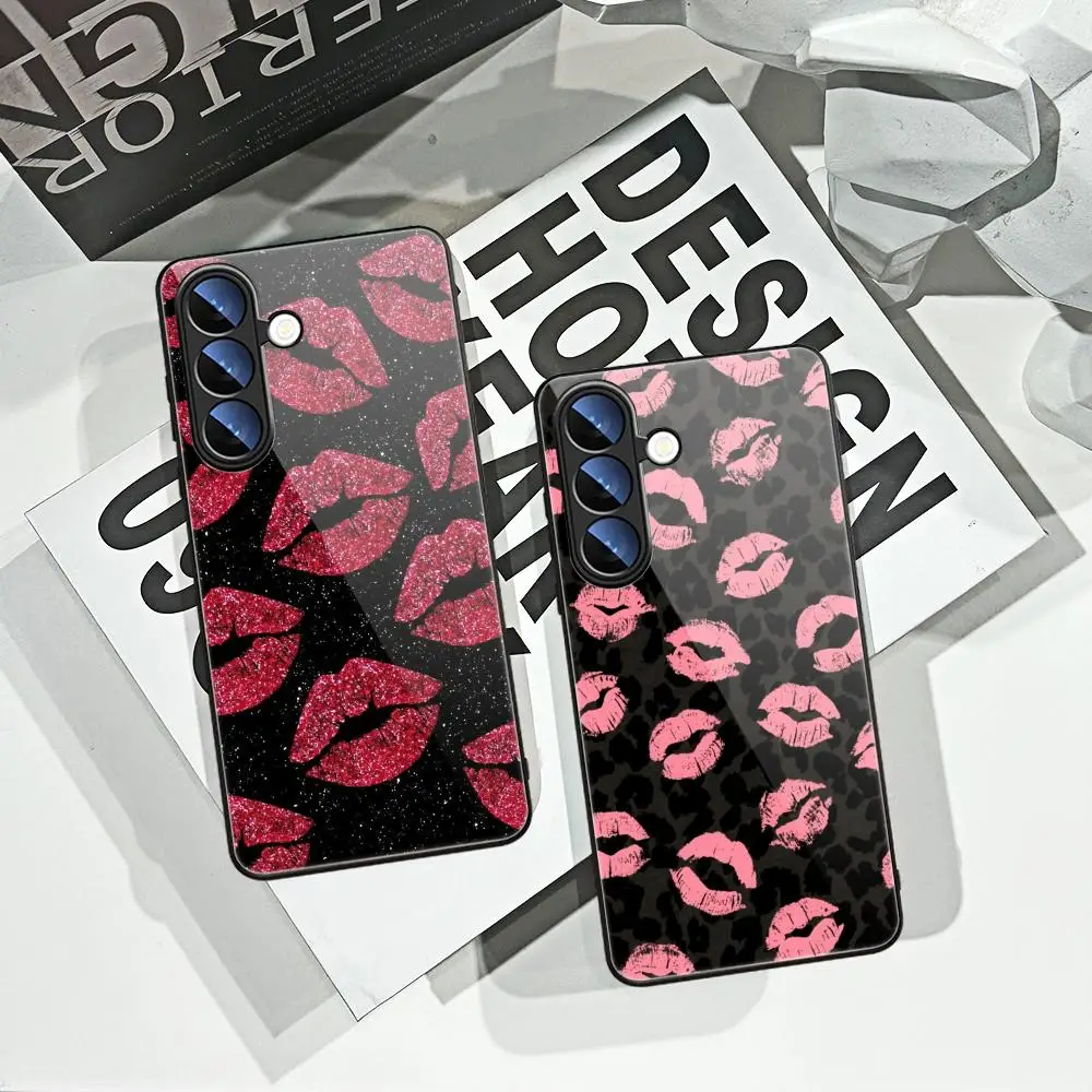 Vintage Leopard Love Kiss Print Phone Case For Samsung Galaxy  A17 16 15 14 13 57 37 27 26 35 53 24 34 Tempered Glass Covers