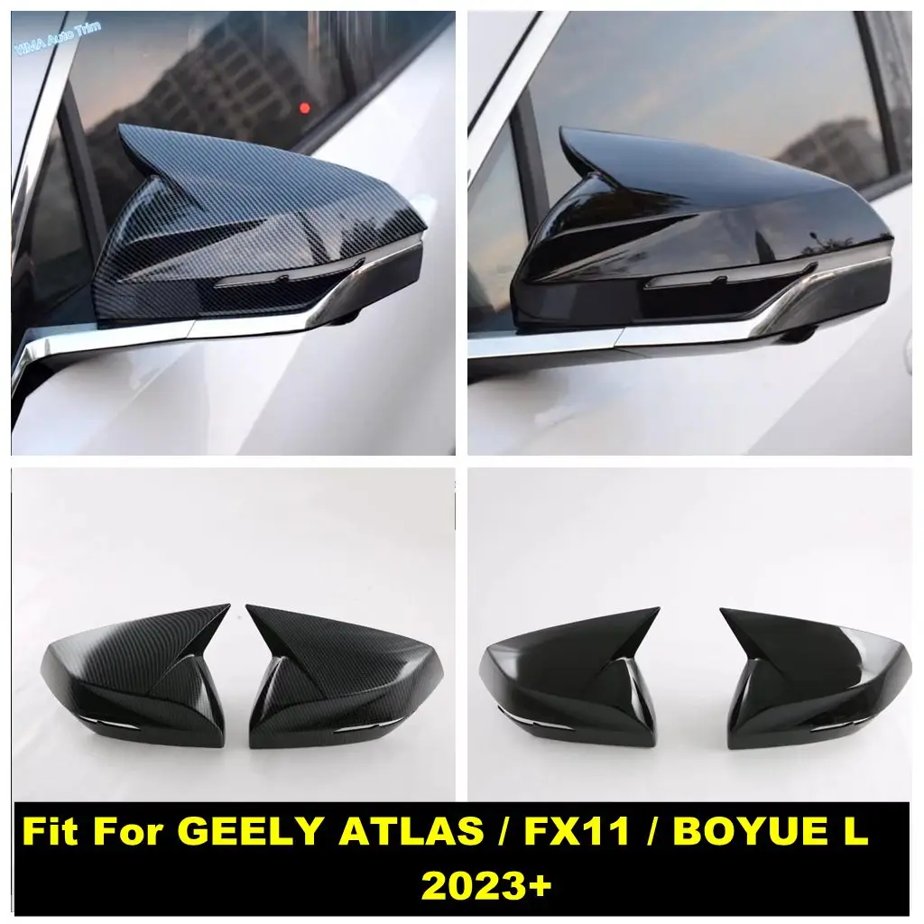 

Carbon Fiber / Black Car Styling Side Accessories Door Rear View Mirror Cover Trim For GEELY ATLAS / FX11 / BOYUE L 2023 2024