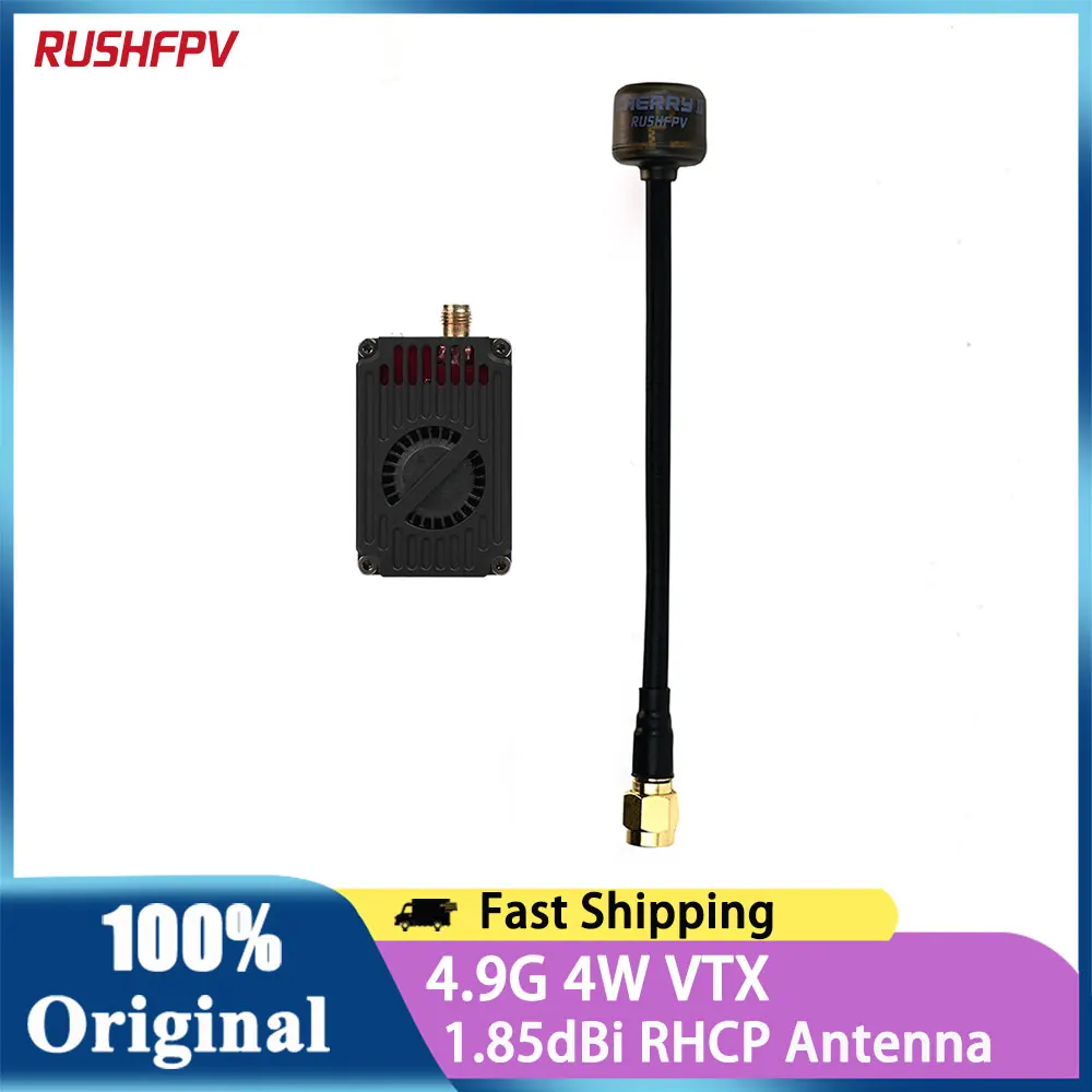 

RUSHFPV 4.9G 4W VTX Video Transmitter Transmission Module With SMA RHCP Antenna For RC Racer Long Rang FPV Drone