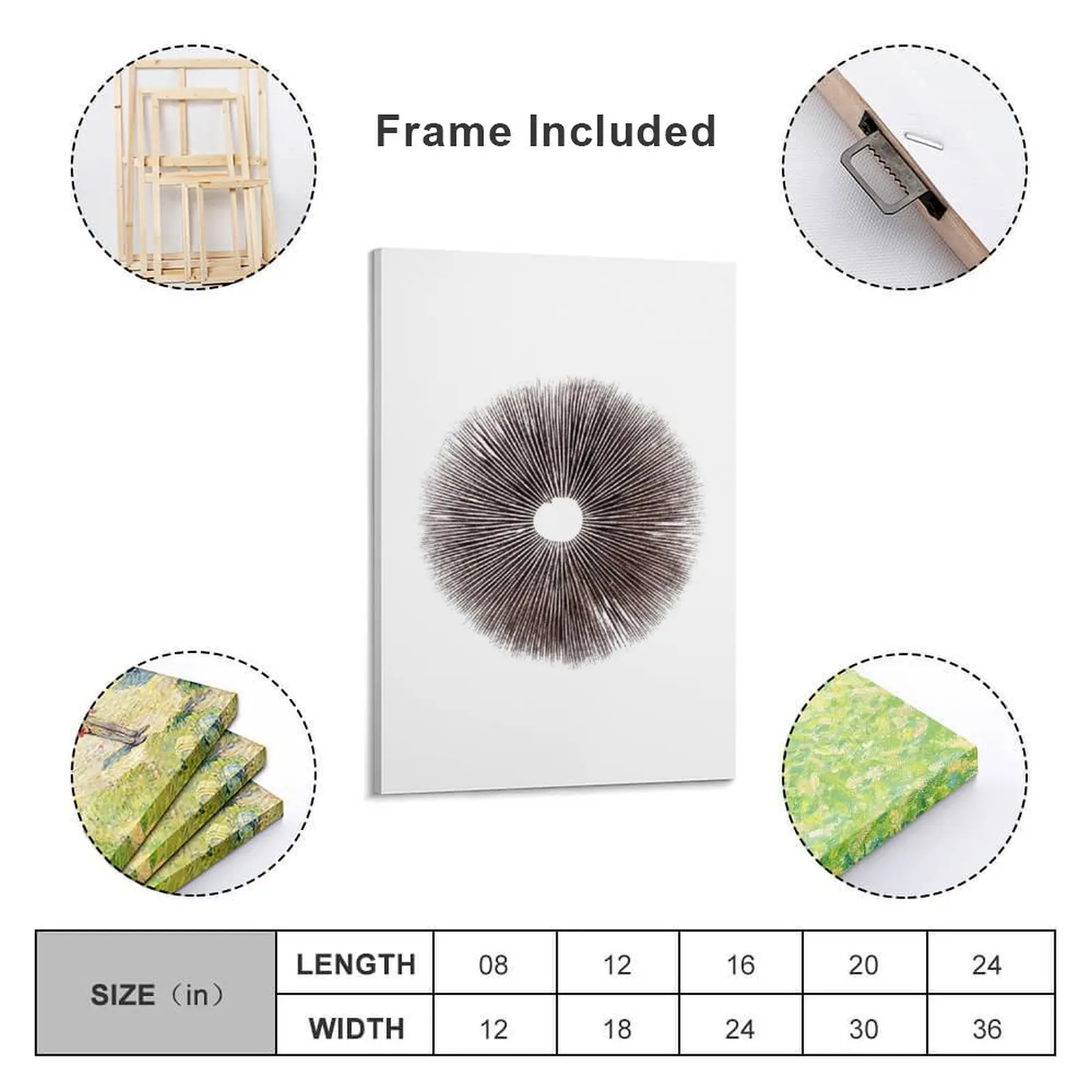 Psilocybe Cubensis Psychedelic Mushroom Spore Print Canvas Painting wall decoration korean room decor