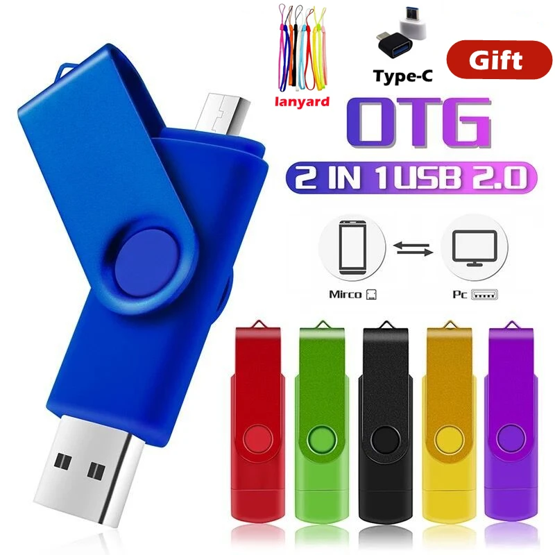 Custom logo Double Use Android OTG USB Flash Drive Pen Drive 4gb 8gb 16gb 32gb 64gb USB 2.0 Pendrive Flash Drive Micro USB Stick